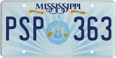 MS license plate PSP363
