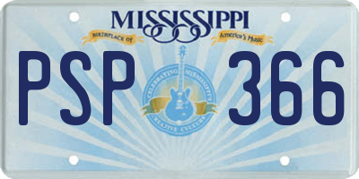 MS license plate PSP366