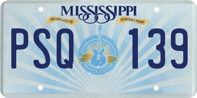 MS license plate PSQ139