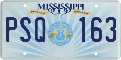 MS license plate PSQ163
