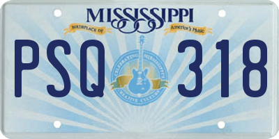 MS license plate PSQ318