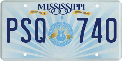 MS license plate PSQ740