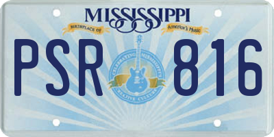 MS license plate PSR816