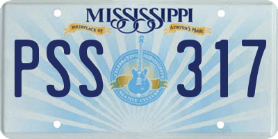MS license plate PSS317