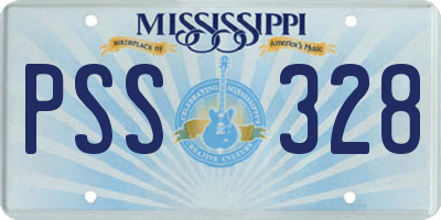 MS license plate PSS328