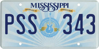 MS license plate PSS343