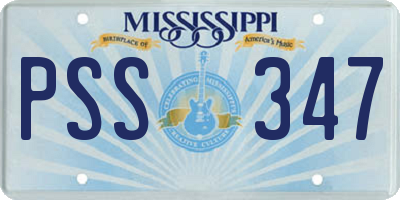 MS license plate PSS347