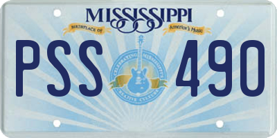 MS license plate PSS490