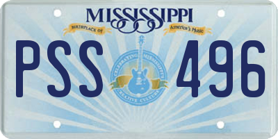 MS license plate PSS496