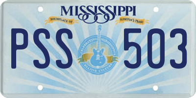 MS license plate PSS503