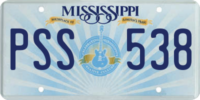MS license plate PSS538