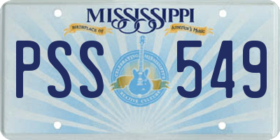 MS license plate PSS549