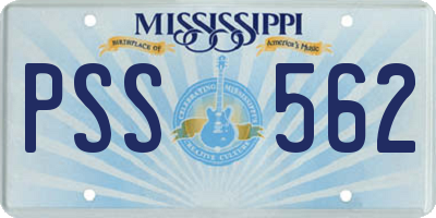MS license plate PSS562