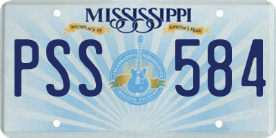 MS license plate PSS584