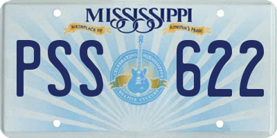 MS license plate PSS622