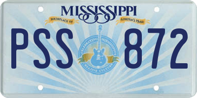 MS license plate PSS872