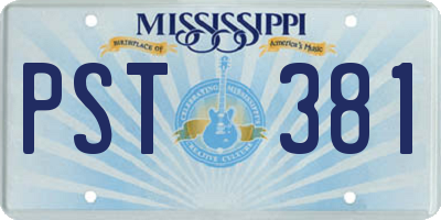 MS license plate PST381