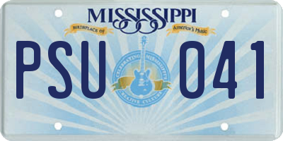 MS license plate PSU041
