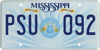 MS license plate PSU092
