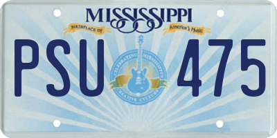MS license plate PSU475