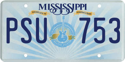 MS license plate PSU753
