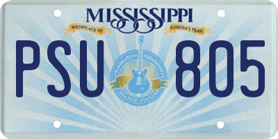 MS license plate PSU805