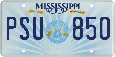 MS license plate PSU850