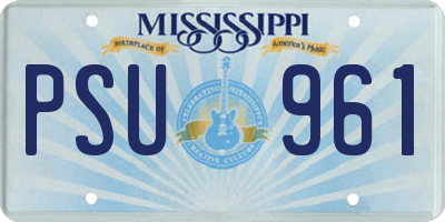 MS license plate PSU961