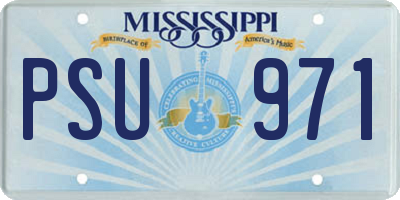 MS license plate PSU971
