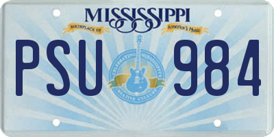 MS license plate PSU984