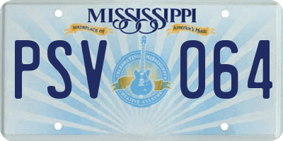 MS license plate PSV064