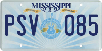 MS license plate PSV085