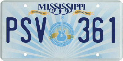 MS license plate PSV361