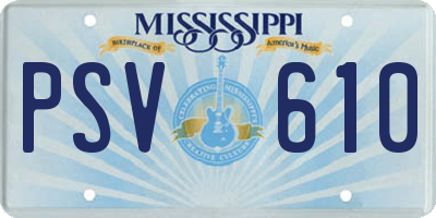 MS license plate PSV610