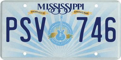 MS license plate PSV746