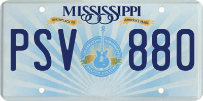 MS license plate PSV880