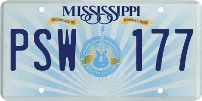 MS license plate PSW177