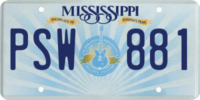 MS license plate PSW881