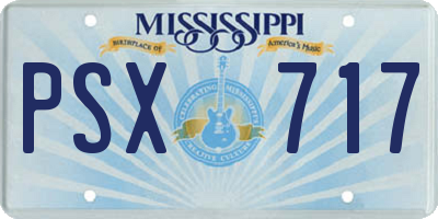 MS license plate PSX717