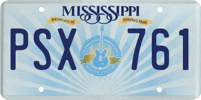 MS license plate PSX761