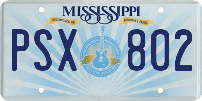 MS license plate PSX802
