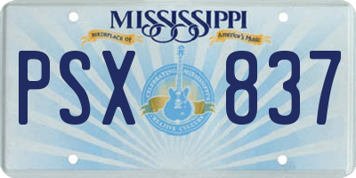 MS license plate PSX837