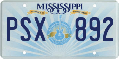 MS license plate PSX892