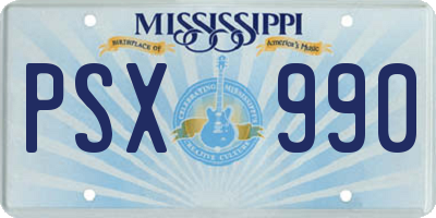 MS license plate PSX990