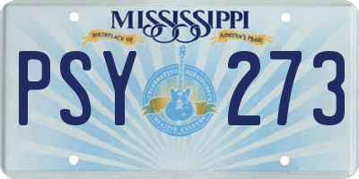 MS license plate PSY273
