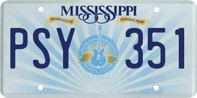 MS license plate PSY351