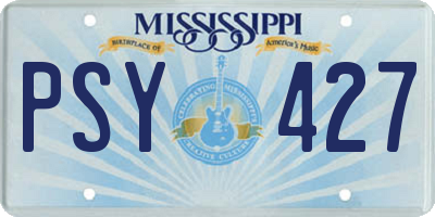 MS license plate PSY427
