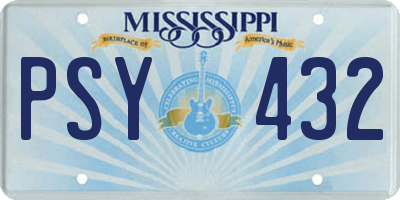 MS license plate PSY432