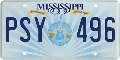 MS license plate PSY496