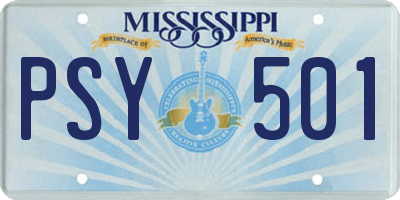 MS license plate PSY501